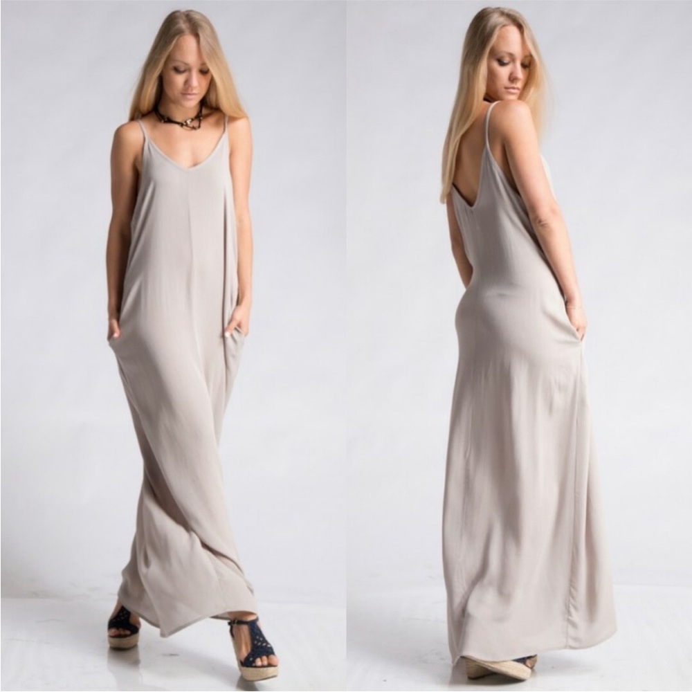 Elegant taupe Maxi Skirt
